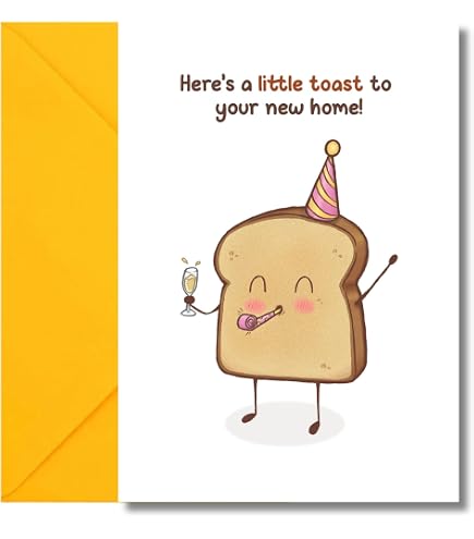 EdgarGifts Glückwunschkarte Zum Neuen Zuhause | „A Toast To Your New Home“ | 12,7x17,8 Cm