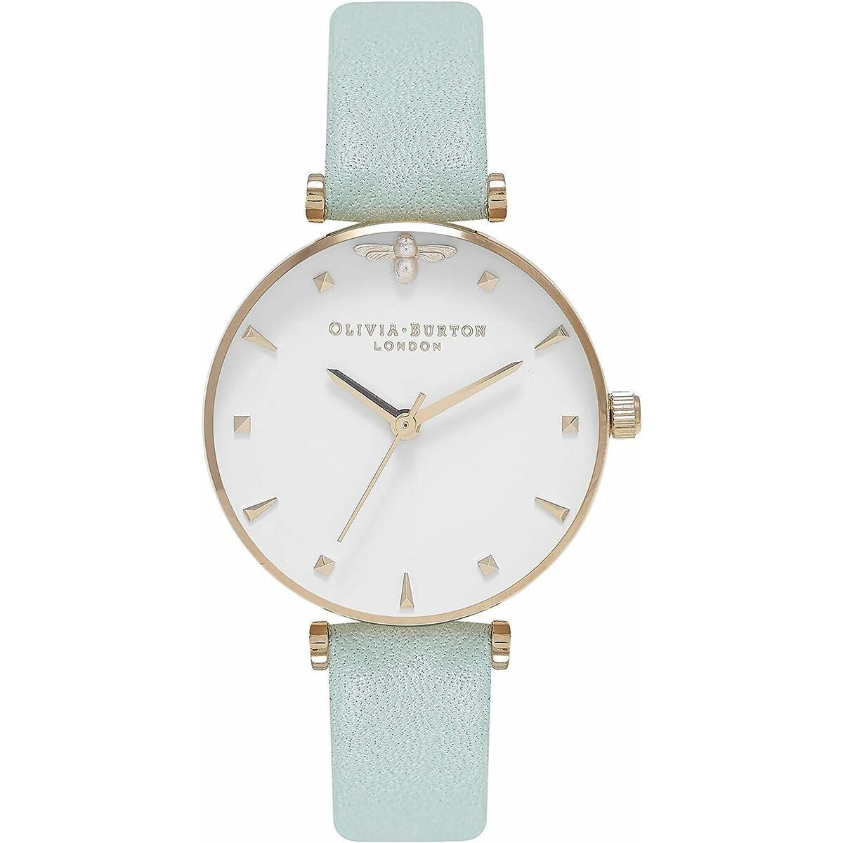 Olivia Burton Analogue Quartz Watch for Women with Mint Green Leather Strap - OB16AM143
