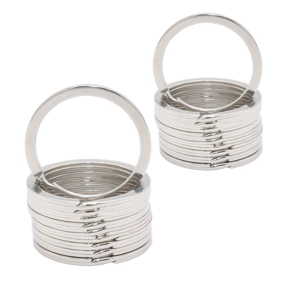 Leen4You Key Rings Metal Split Rings Flat Keyrings Keychain Ring Hoop for Car Home Keys -Pack of 20 (32mm) โ image 1