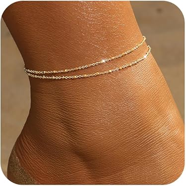 Bracelet De Cheville Réglable En Or Bohème Avec Perles/Amour Pour La
