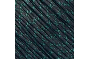 Paracord Planet 550 Paracord – for Indoor and Outdoor Use – Outdoor Recreation, Crafting, and Home Improvement Cord (50 Feet, Black with Kelly Green X)