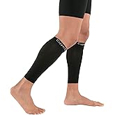 Copper Compression Calf Sleeves for Shin Splints, Varicose Veins, Arthritis, Sprains, Running, Cycling - Men & Women - 1 Pair