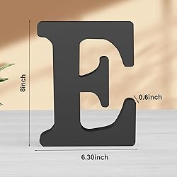 Zaruatu 8 Inch Black Wood Letters Unfinished Wood