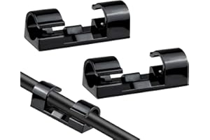 SOULWIT 50 Pcs Self Adhesive Cable Management Clips, Cable Organizers Sticky Wire Clips Cord Holder for TV PC Laptop Ethernet