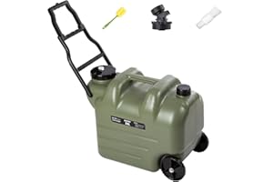 7.4 Gallon Water Jug with Wheels & Folding Handle, GIGYES Rolling Wheel Water Storage Tank for Hiking Camping, Portable