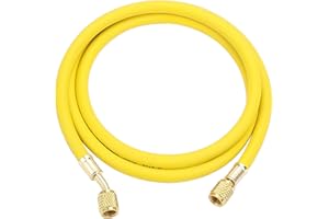 Hromee AC Refrigerant Hose, 60 Inch HVAC Charging Hose with 1/4” SAE Flare, 800 PSI Working Pressure for Air Condition System