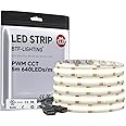 BTF-LIGHTING UL Listed FCOB COB CCT LED Strip Tunable White 3000K-6000K Dimmable High Density Flexible Tape Light 5M 24V 640L