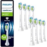 Philips Sonicare HX6068/87 W2 Optimal White Replacement Toothbrush Heads (Pack of 8)