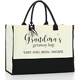 HODREU Gigi Mimi Grandma Nana Granny Mama Weekend Tote Bag for Women Personalized Waterproof Canvas Bag
