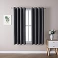 ChrisDowa Grommet Blackout Curtains for Bedroom and Living Room - 2 Panels Set Thermal Insulated Room Darkening Curtains (Dark Grey, 52W x 63L)