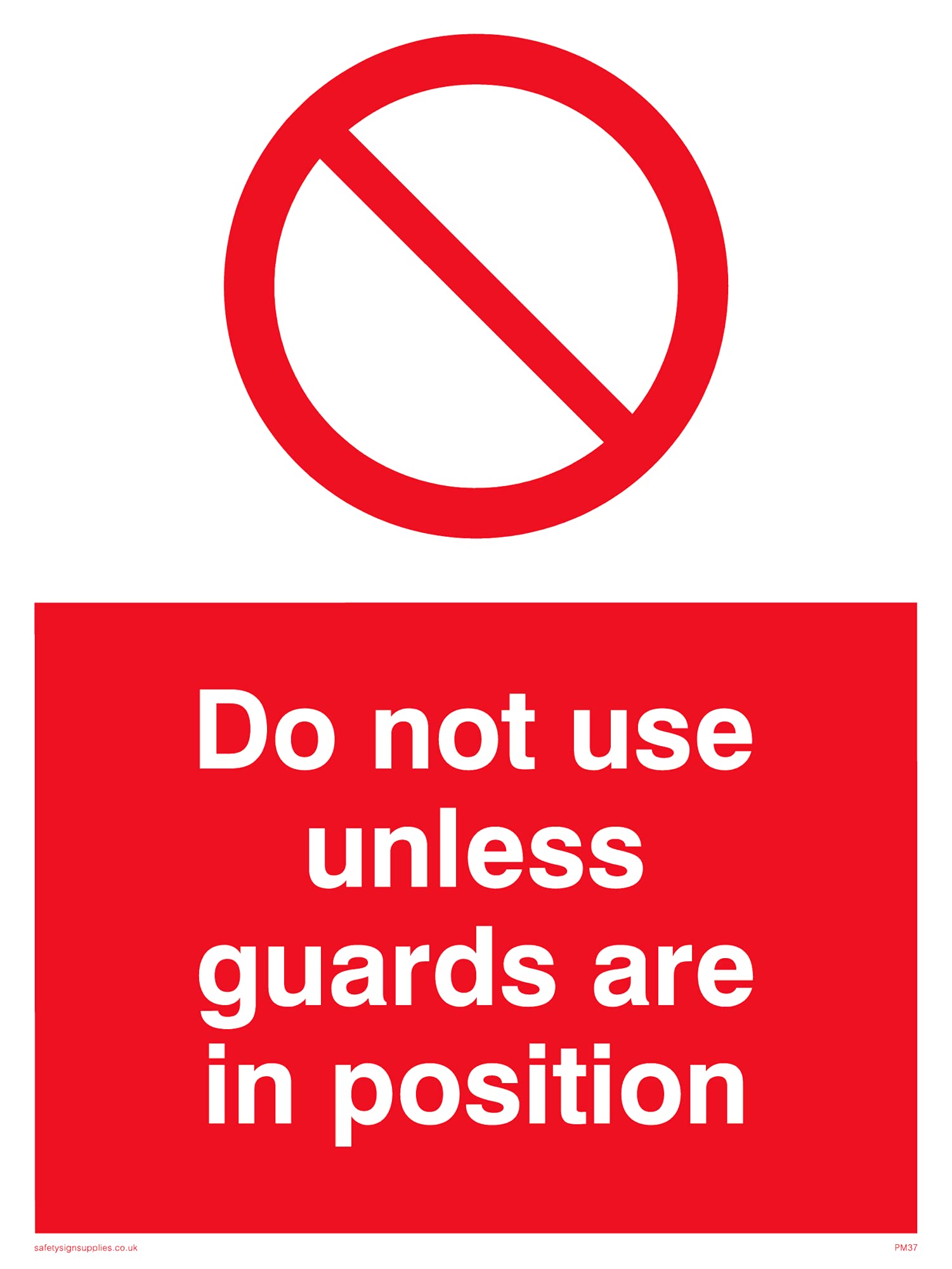 Pack of five - Dont Use Unless Guarded Sign - 150x200mm - A5P