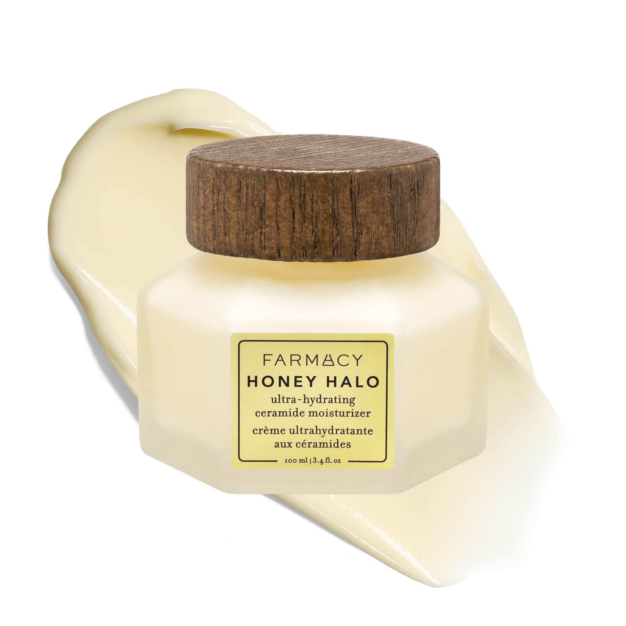 Farmacy Honey Halo Ceramide Face Moisturizer Cream - Hydrating Facial Lotion for Dry Skin (100 ml)