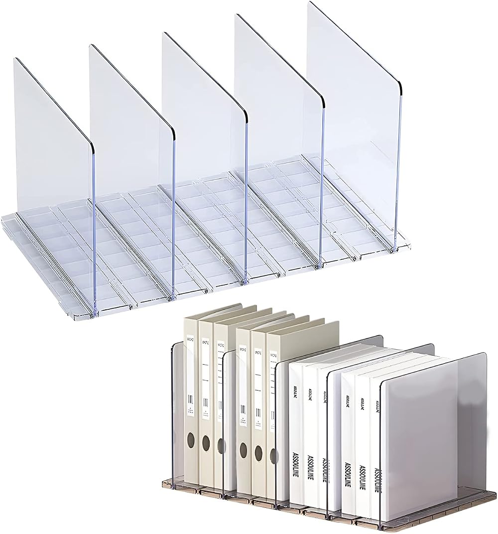 LIKEUDO Adjustable Shelf Dividers for Handbags - Expandable & Clear