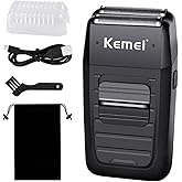 kemei Men's Reciprocating Cordless Razor Razor Electric Rechargeable Razor Precision Beard Sideburn Trimmer Razors Twin Blade Multifunction Grooming Razor…