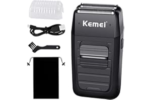 kemei Men's Reciprocating Cordless Razor Razor Electric Rechargeable Razor Precision Beard Sideburn Trimmer Razors Twin Blade Multifunction Grooming Razor…