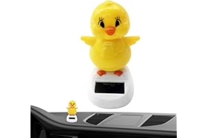 Solar Powered Dancing Duck Cute Yellow Little Duck Shaking Head Animal Solar Dancing Figurines Toys Ornament for Home Car Das