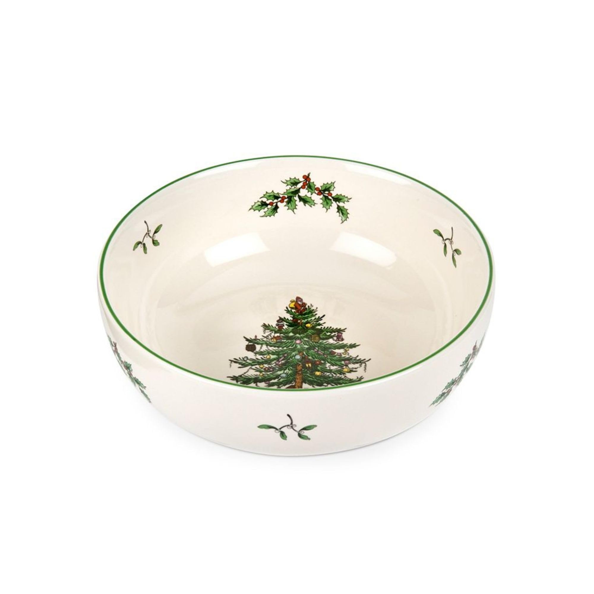 Photo 1 of Spode Christmas Tree Individual Fruit Bowl - 7 Inch Porcelain Oatmeal, Salad, Soup, Cereal, Breakfast, Dessert Bowl - Durable, Stackable, Microwave & Dishwasher Safe - Decorative Holiday Design