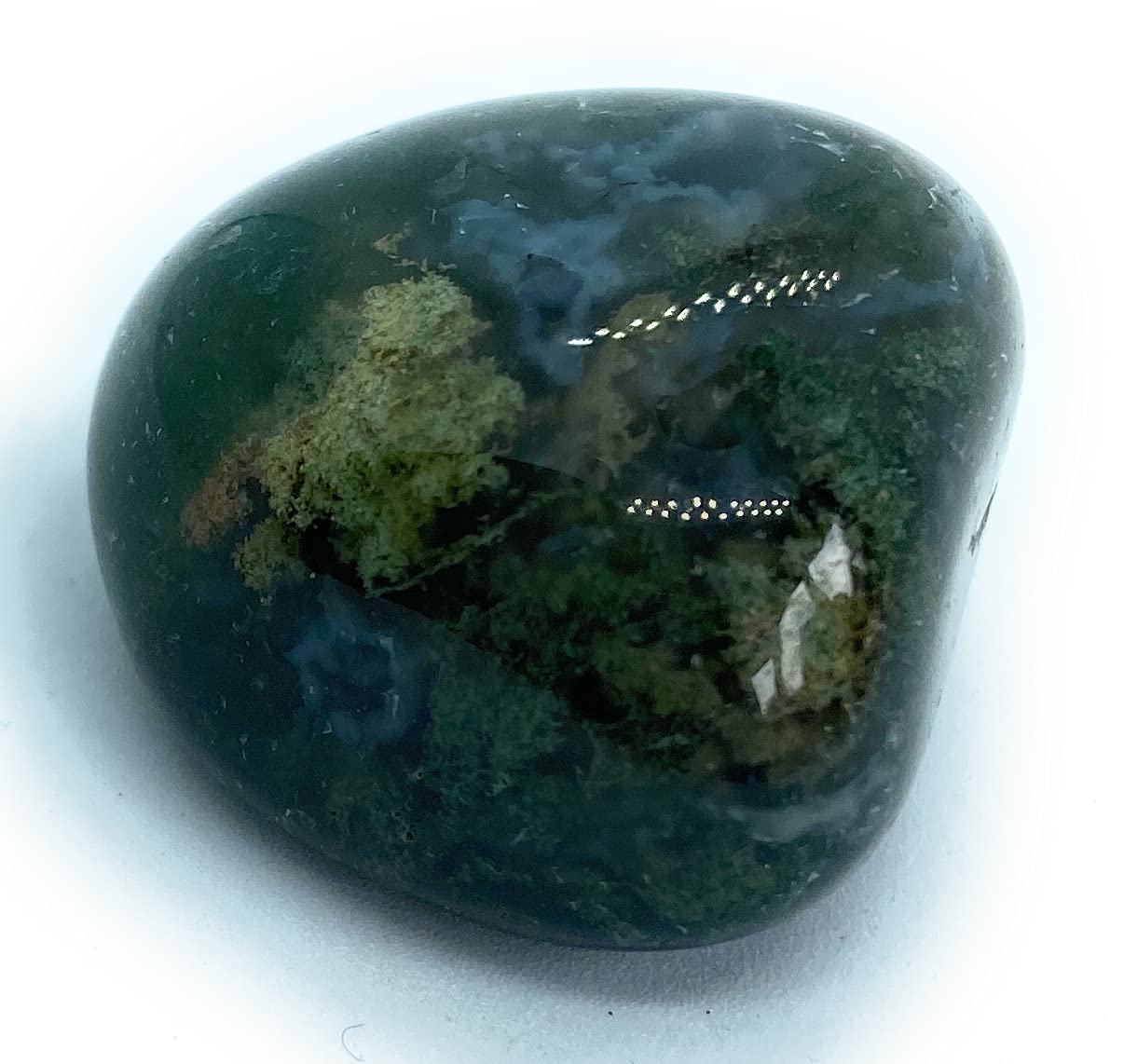 Moss Agate Large Tumbled Stone - 1 Pc
