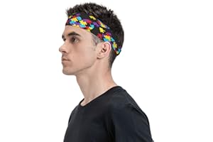 AMRANDOM Mens Sweat Band Headband Working Out Sports Headband Athletic Cycling Sweat Band