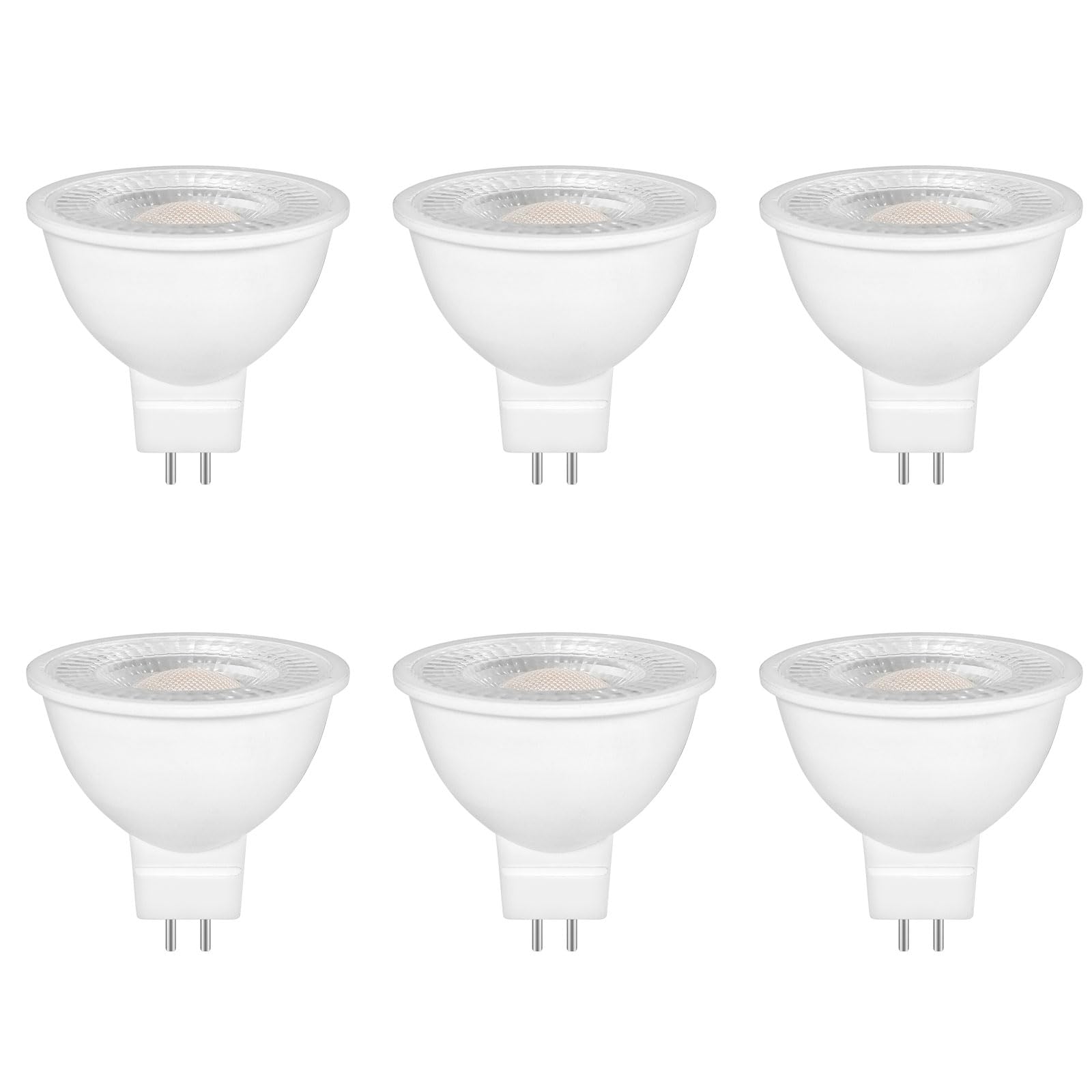 Caldarax 6 Pack MR16 GU5.3 LED 5W 12V Reflector Bulb, Warm White 2700K, Equivalent to 50W 35W Halogen Spotlight Bulb, 500LM, 120°Beam Angle, Non-Dimmable, for Hallway, Ceiling Spotlight