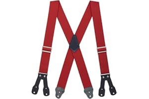 Suspender Store 2-Inch Wide Low-Stretch Logger Suspenders - Button - 5 Colors & 4 Sizes Includes Big & Tall