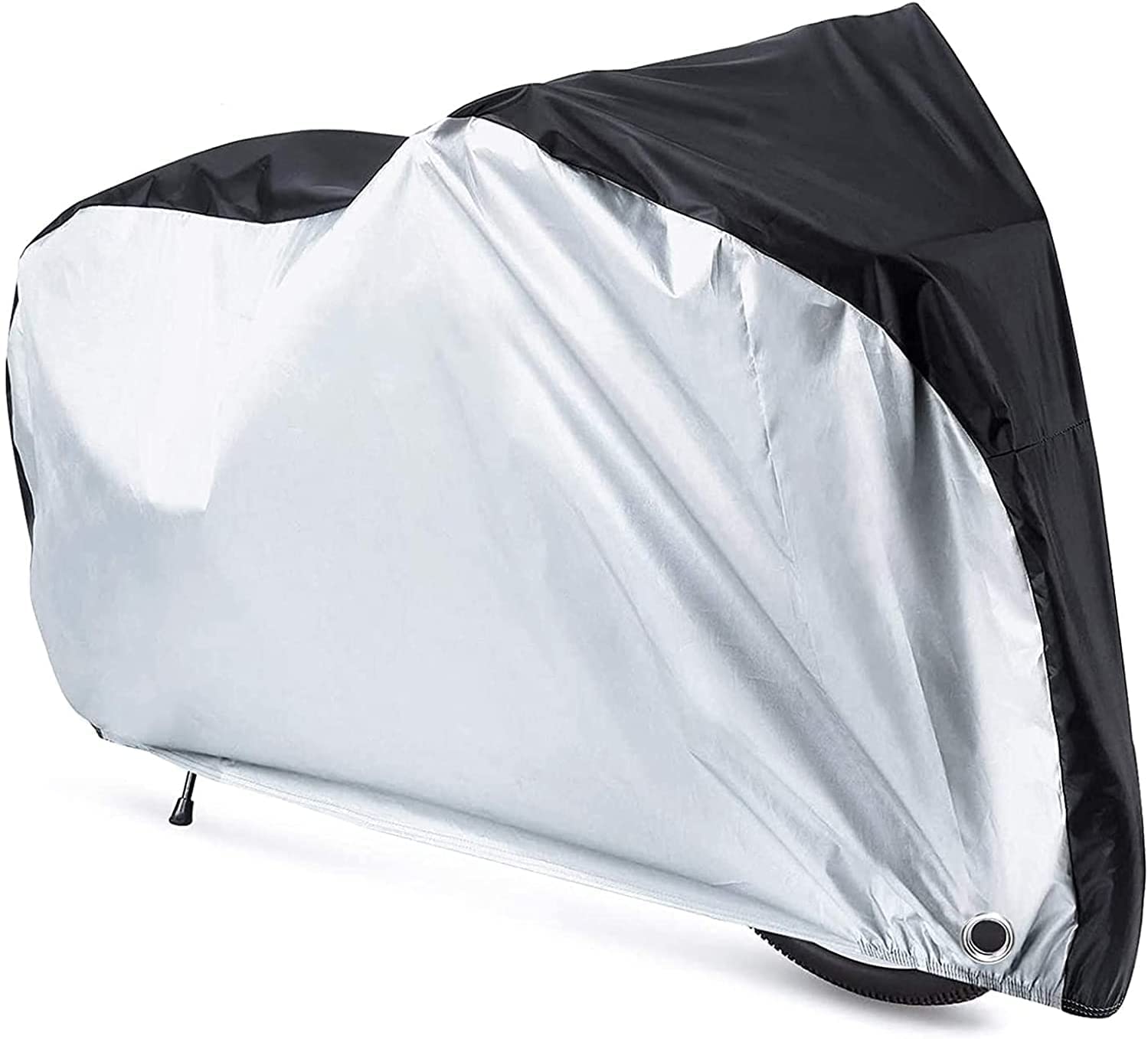 YTBUBOR Waterproof XL Bicycle Cover, Outside Bikes Storage Covers Rain Sun UV Dust Wind Proof Mountain Bicycle Covers Road Electric Bike Cover Hybrid Bike Cover, Black & Sliver