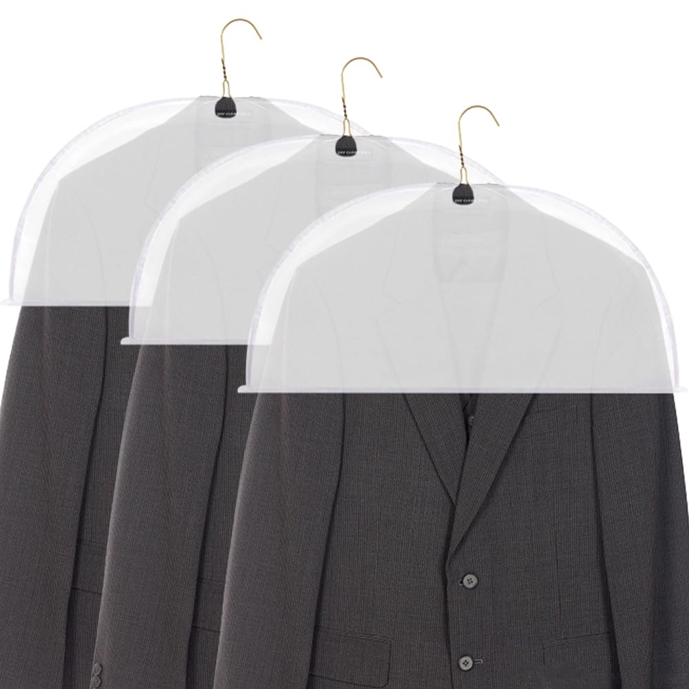 CRASPIRE 4pcs Dust Cover Protectors Clear Shoulder Covers for Clothes Washable Clear Clothing Hanger Shoulder Covers Breathable Plastic Gusseted Garment Shoulder for Hanging Clothes Suit Coats