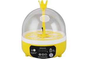 Luqeeg Mini Egg Incubator, Temperature Control Digital Incubators, 4 Eggs Candler Poultry Hatching Machine Eggs Poultry Hatching Machine for Chickens Ducks Pigeons (Auto Turning)
