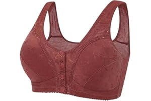 QEAGHOU Push Up Bras for Women No Underwire Plus Size Bras Front Closure Wireless Sexy Bras Full Coverage Large Breasts Bra