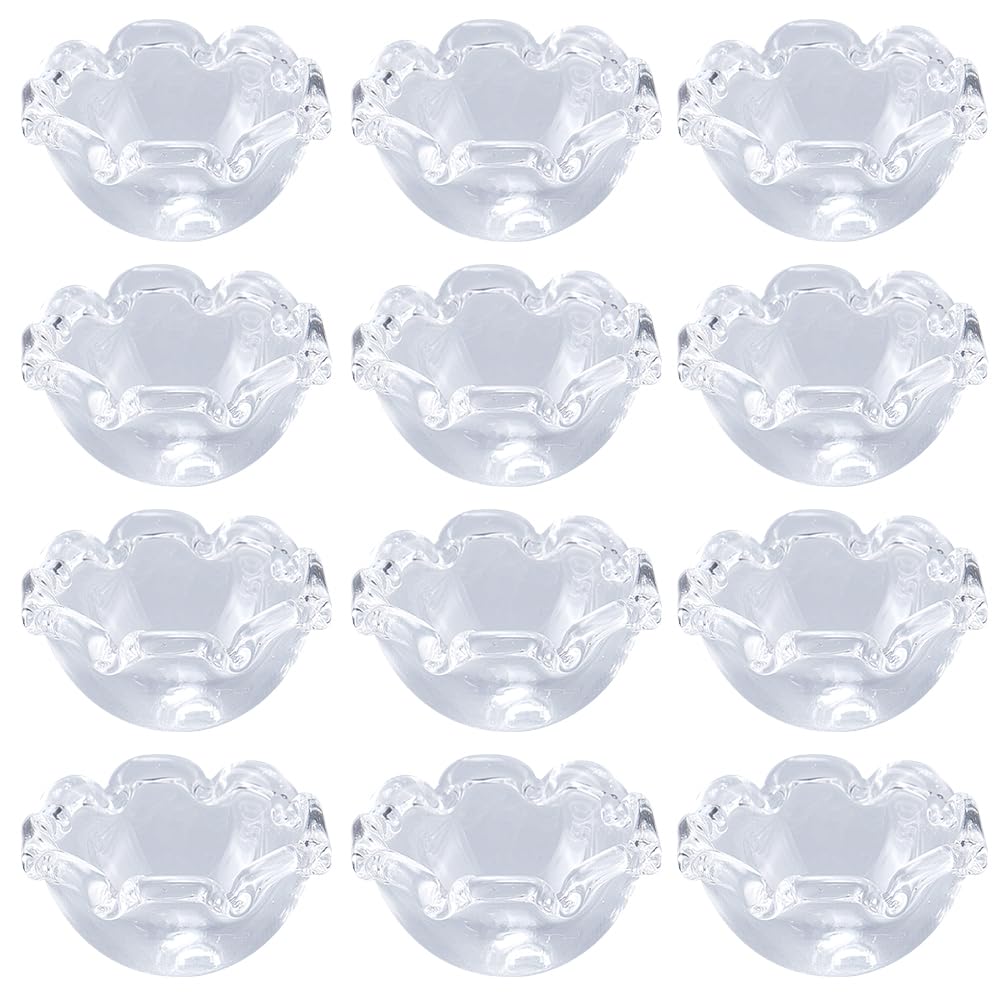 SOFPLATE 1 Box 20Pcs Clear Bellflower Jellyfish Charm Beads 21x13mm Glass Flower Beads Spacer Bead Caps Cone Findings for Jewellery Wind Chimes Making DIY Earrings Crafts