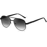FEISEDY Metal Bifocal Reader Sunglasses for Men, Aviator Sun Readers with UV Protection, Anti Glare Reading Sunglasses B0335