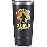 Onebttl Bigfoot Gifts for Men, Sasquatch Gifts, 20 oz Travel Mug Insulated Tumbler - I'm Hiding from Stupid People