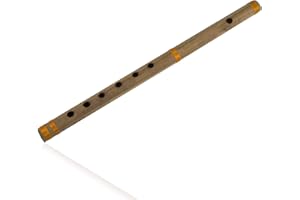 17 Inch Authentic Indian Wooden Bamboo Sideflute in 'G' Key Fipple Woodwind Musical Instrument Recorder Traditional Bansuri H