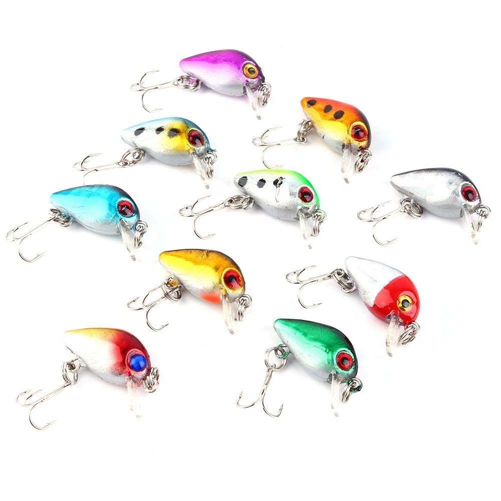 10Pcs Fishing Lure Kits Artificial Tackle Hook for Minnow Gig Trout Pike River Fishing Diving Lures