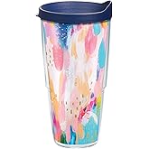 Tervis EttaVee Bright Brushstrokes Made in USA Double Walled Insulated Tumbler Travel Cup Keeps Drinks Cold & Hot, 24oz, Classic