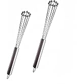 2 Pieces 10.23inch Stainless Steel Ball Whisks,Durable Manual Egg Beater, Whisk Set for Cooking,Cream whisk, kitchen baking tool,Dishwasher Safe