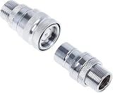Alphacool Eiszapfen G1/4 Double Bulkhead Quick Release Fitting Silver view 2
