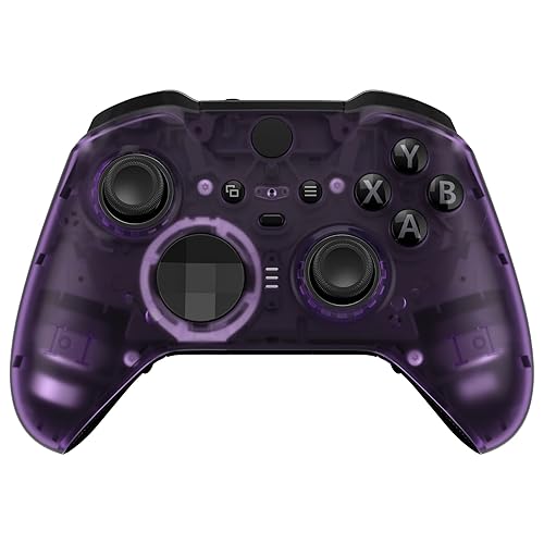 eXtremeRate Clear Atomic Purple Replacement Faceplate Cover for Xbox One  Elite Controller Series (Model 1797), Custom Front Housing Shell Case 