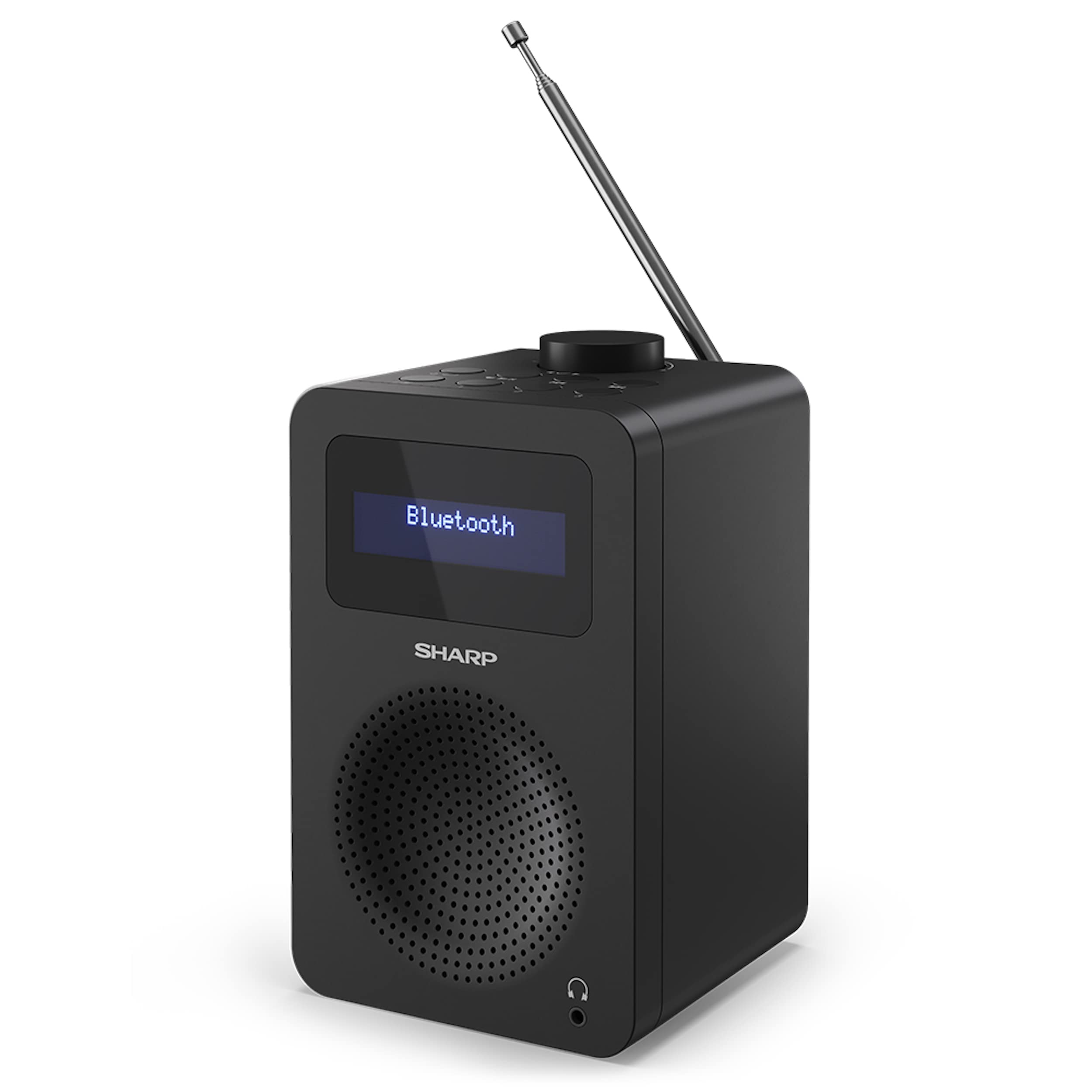 SHARP DR-430(BK) Tokyo Digital Radio with Bluetooth 5.0, DAB+/FM Radio Audio Player, Mains Powered, Bedside Kitchen or Lounge Radio with Dual Alarm Clock, DRC Audio & 40 Pre-Sets – Midnight Black