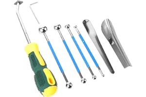 VALICLUD 9pcs Caulking Tool Kit with Metal Ball Tile Caulk Pressing Tools for Floor and Kitchen Grout