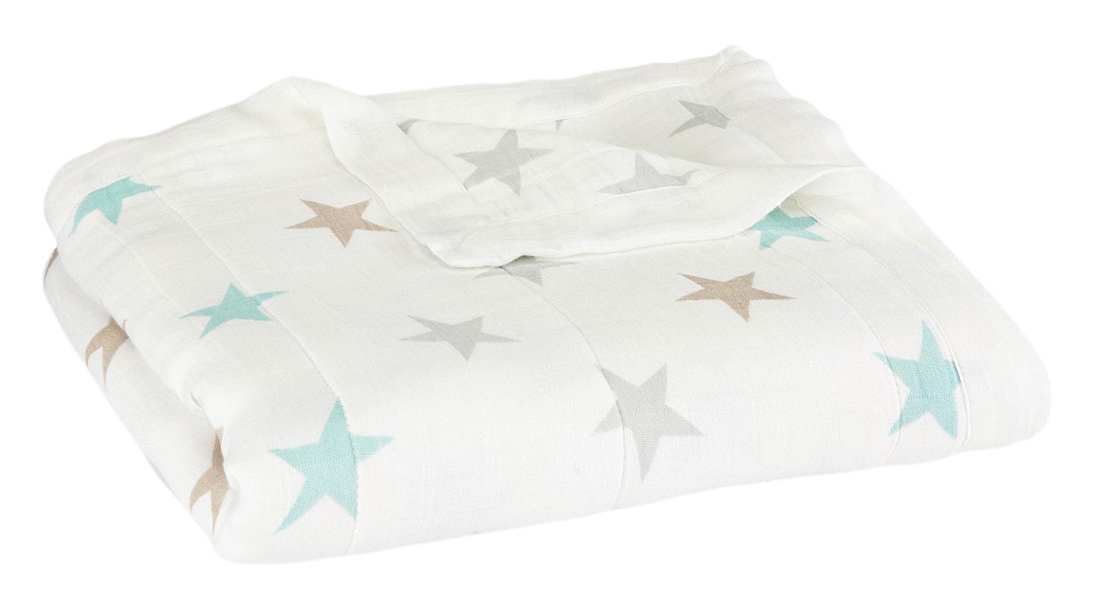 aden + anais silky soft Dream Blanket, Ideal Newborn Nursery & Cot Blankets for Baby Girls & Boys, Unisex Toddler & Infant Bedding of Bamboo Viscose Muslin, Shower & Registry Gift, Milky Way, 120 x 120 cm — image 1