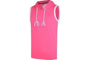 DEHANER Men's Sleeveless Hooded Shirts Casual Quick Dry Workout Training Gym Tank Tops UPF 50+ Lightweight Activewear