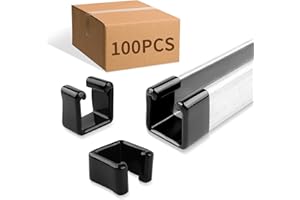 AOIGU 1-5/8" Safety Strut Channel End Cap,100PCS Black Rubber End Caps for Standard Unistrut Channel,Protection Cover for Square Metal Tubing (100)