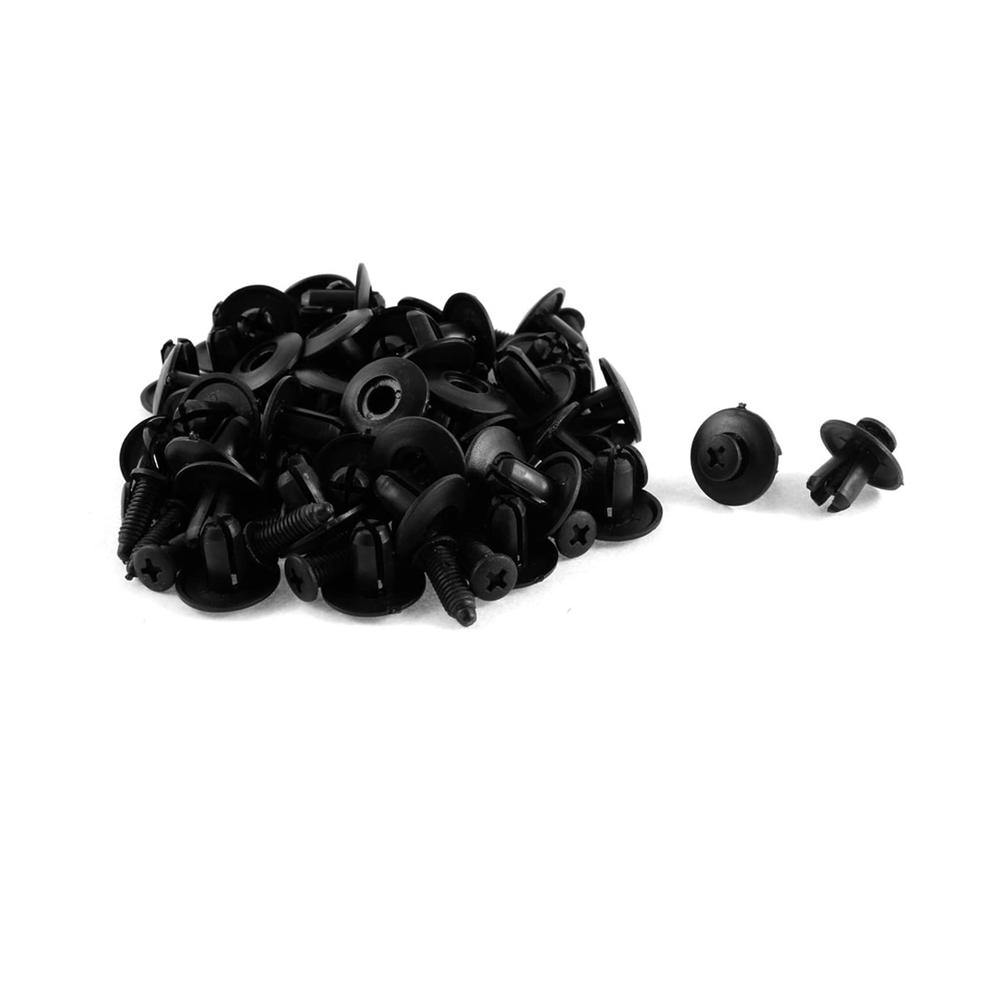 sourcingmap 50 Pcs Black Plastic Car Trim Clips Rivet Fastener