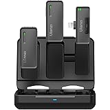 ULANZI UW-MIC Wireless Lavalier Microphone 2.4GHz for iPhone iPad, 2-in-1 Plug-Play Mic with Charging Case for Phone Video Re