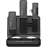 ULANZI UW-MIC Wireless Lavalier Microphone 2.4GHz for iPhone iPad, 2-in-1 Plug-Play Mic with Charging Case for Phone Video Re