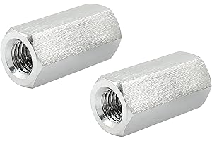 Moicstiy 2 Pcs M12 X 1.75-Pitch 40 mm Length Hex Coupling Nut, Stainless Steel Rod Coupling Nuts (Metric)
