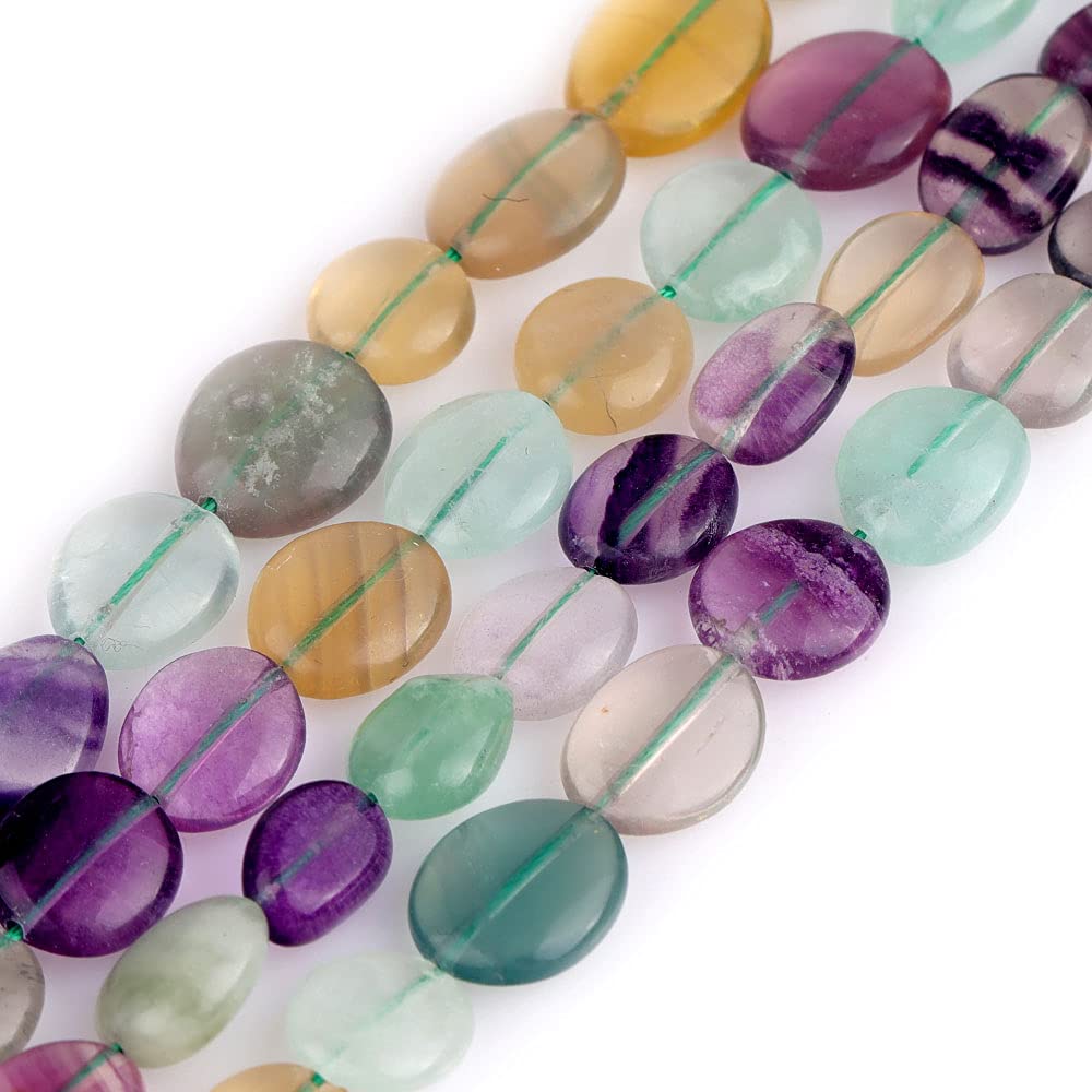Sweet & Happy Girl's Store 9X12mm Freeform Potato Shaped Gemstone Fluorite Beads Strand 15 Inch Jewellery Making Beads