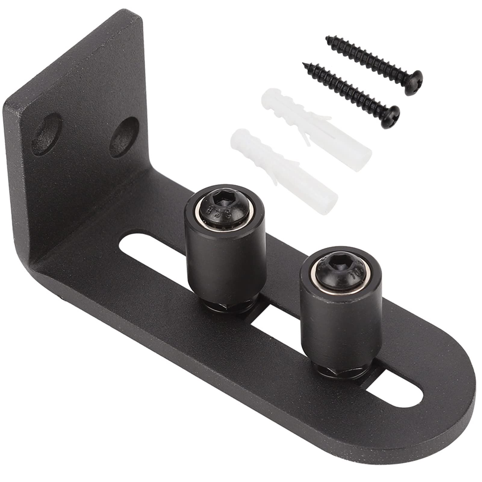 Cafopgrill Sliding Door Floor Bottom Guide for Frameless Glass Doors 5mm/0.2in thick Easy Install Door Hardware Black(02)