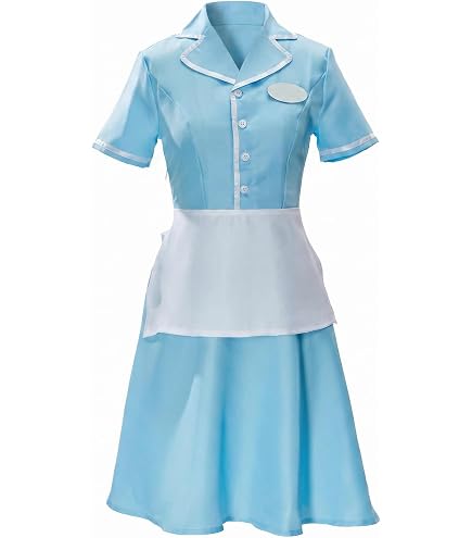 Musical Waitress Cosplay Costume Women Blue Maid Dress Uniform with Apron Outfit (Blue, XS) : Clothing, Shoes & Jewelry